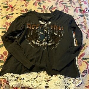 Affliction Black Graphic Long Sleeve Shirt